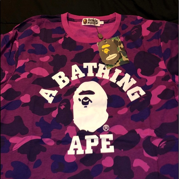 BAPE Color Camo College Tee Purple - Picture 3 of 6